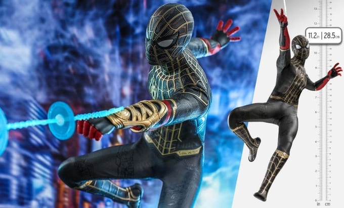 Marvel: Spider-Man No Way Home - Spider-Man Black and Gold Suit 1:6 Scale Figure