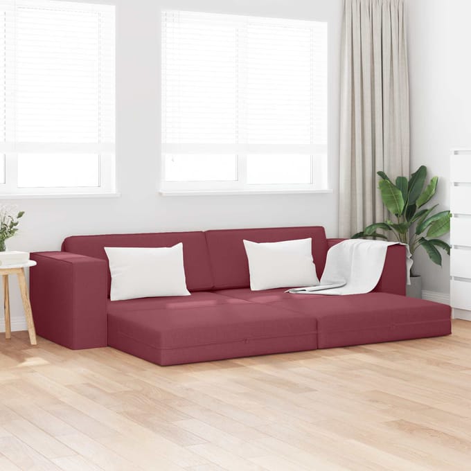 vidaXL - Slaapbank - Wijnrood - 245 - x - 78 - x - 77 - cm - Stof