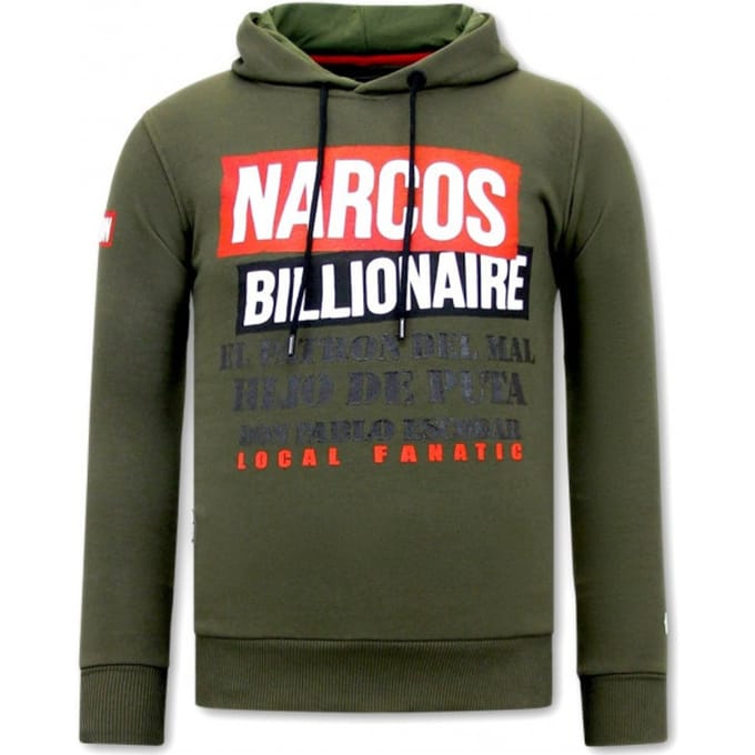 Hoodie Heren Print - Narcos Billionaire - Groen