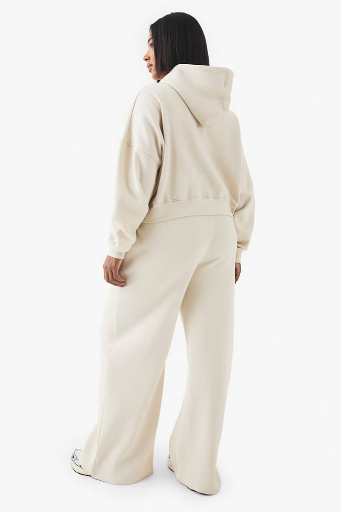 boohoo Dames Plus DSGN Studio Applique Jogger | Ecru | Maat: 28