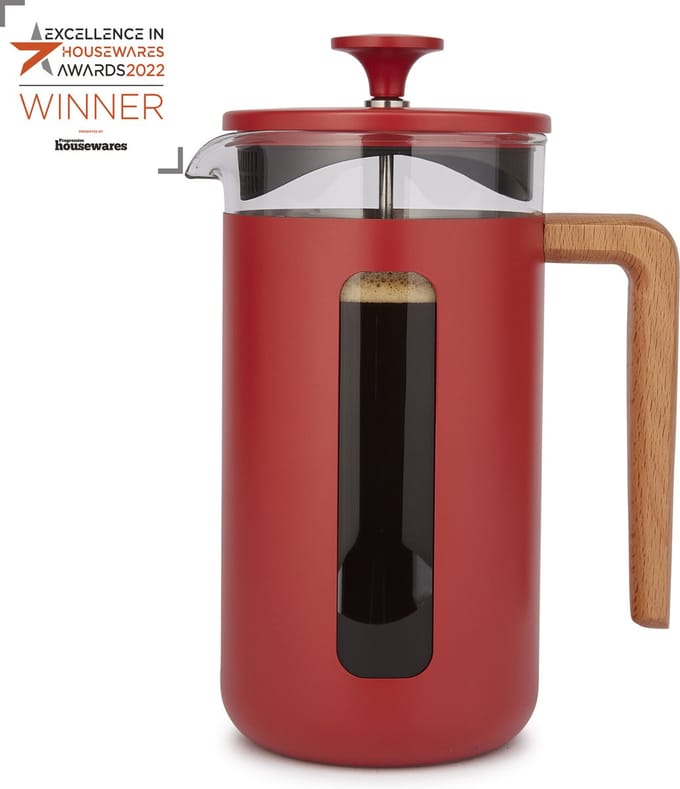 La Cafetière Cafetiere Pisa RVS / Rood - 1 liter / 7 kops