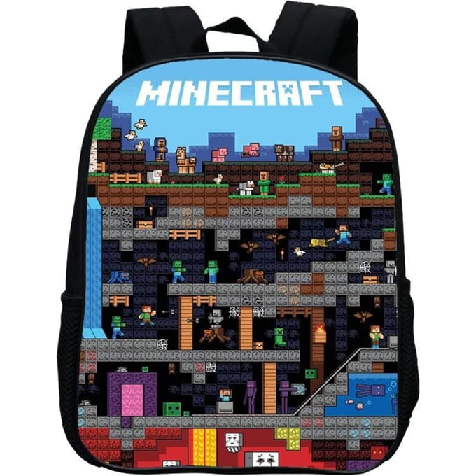 Bedrukte Kleuterschooltas, Cartoon Minecraft 12-Inch Rugzak, Licht En Casual 12inch backpack