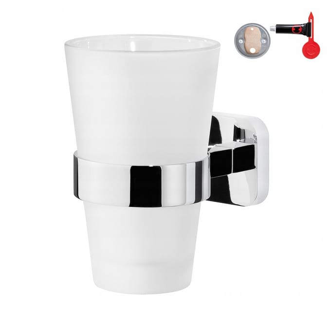 Tesa Elegaant Serie - Tandenborstelhouder - Zonder Boren - Glanzend Chroom - Modern Design
