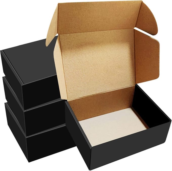 30 Pack 8x6x3 inch Zwarte Verzenddozen Golfkarton Recycleerbare Dozen voor Geschenken Kleding Post