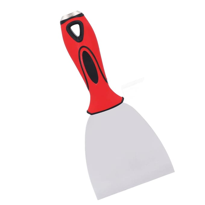 Verfschraper 4 Inch RVS Zacht Rubber Antislip Handvat Plamuurmes Gereedschap white