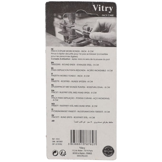 Vitry Gezichtsverzorging Rond bek Pincet 8 cm