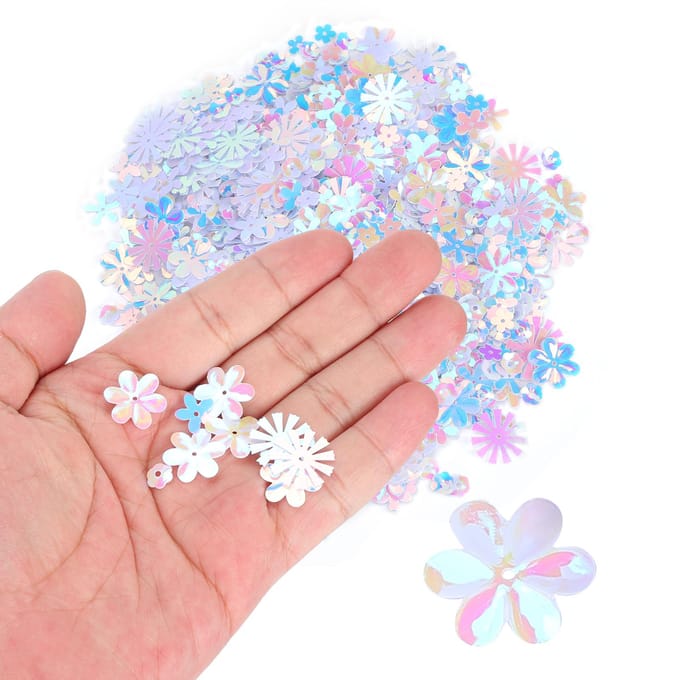 Confetti Bloemvormige Glitter Pailletten Spangles Feest Bruiloft Strooisel Feestdecoratie white