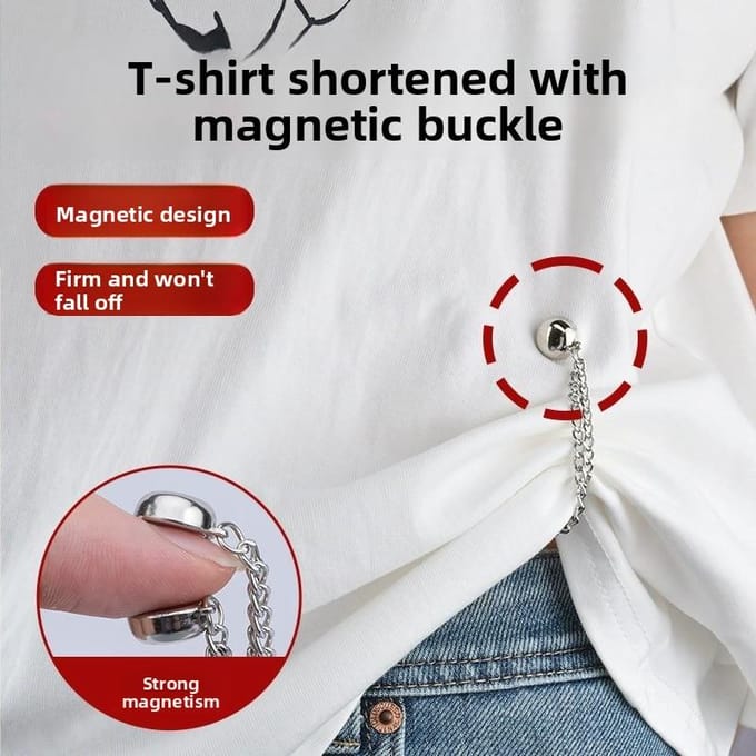 Boucle magnétique réglable pour ourlet de pantalon, clip de fixation portable sans couture gray