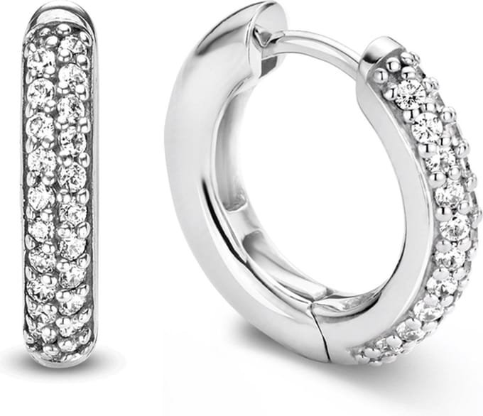 TI SENTO Dames Oorbellen - 925 zilver - Zirconia wit - 7557ZI