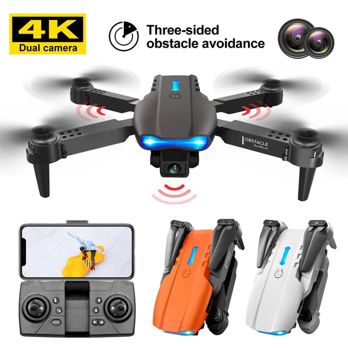 Drone RC avec caméra 4K Dual Carema RC Quadcopter avec fonction trajectoire d'évitement d'obstacles black-dual camera-3 battery noir