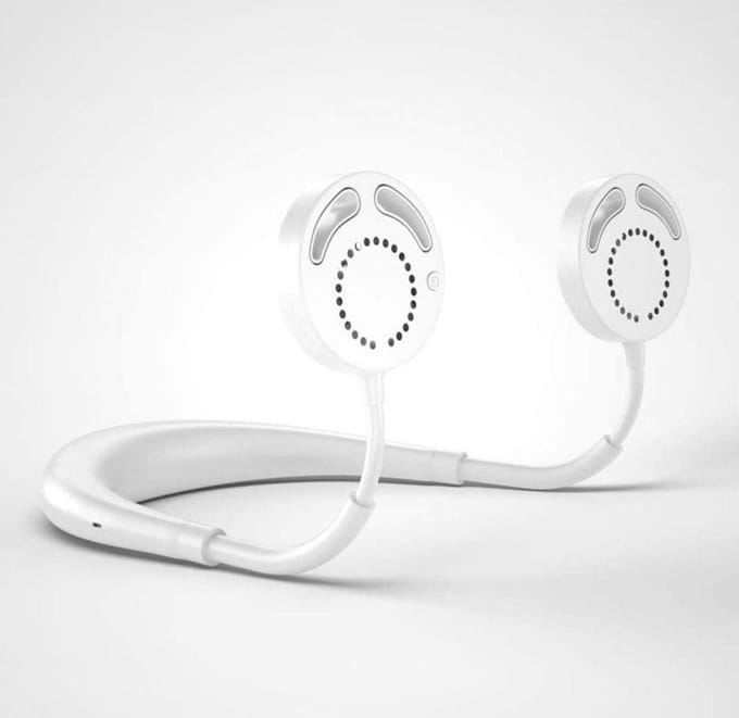 Bladloze ventilator - Krachtige USB Draagbare Ventilator | Mini ventilator | Tafel Ventilator | Draagbare Fan | Nek Fan | Nek Ventilator | Wit