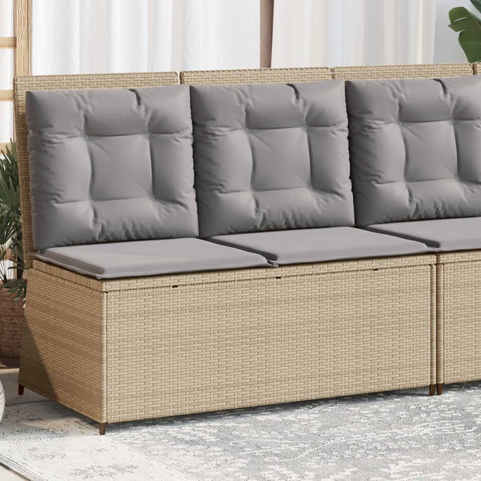 vidaXL - Tuinbank - Beige - poly - rattan