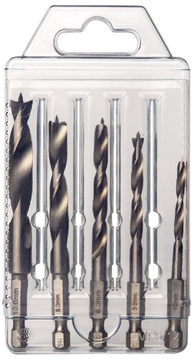 Radix - Uni Machinale Houtborenset - Quicklock - Kunststof - 4-5-6-8-10 mm (5-delig)