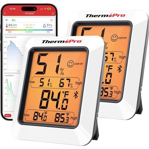 ThermoPro TP350-2 Draadloze thermo- en hygrometer Wit