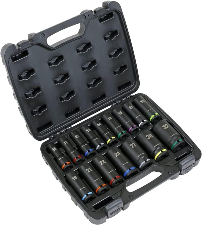 1/2 inch impact doppenset 16 delig - chroom vanadium
