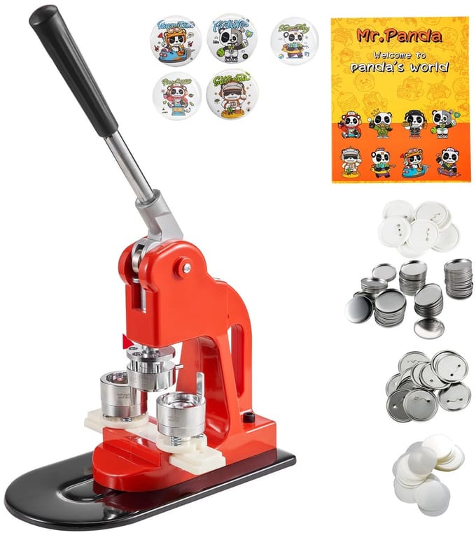 LabelOne Button Maker - Pin Maker - Badge Maker Machine - 58 mm - complete set inclusief 500 stuks - met extra bonus item