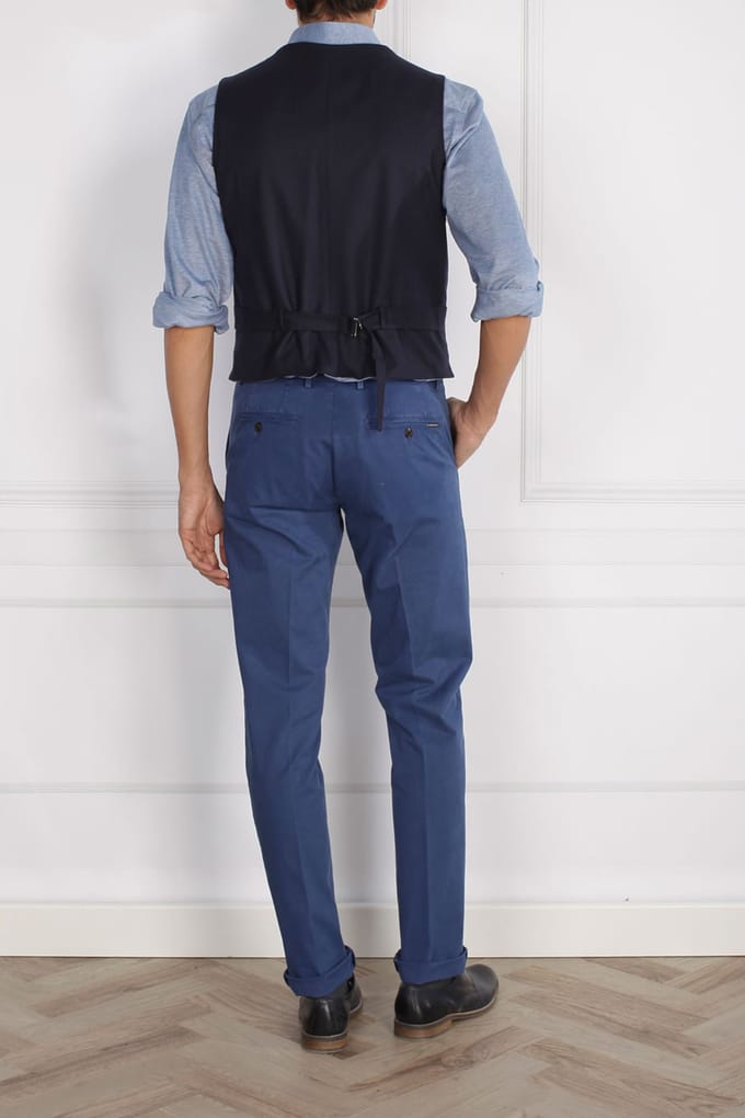 River Woods Classic Gilet With Collar Blue Größe: 54 | Gilets Outlet | Herren | Blau