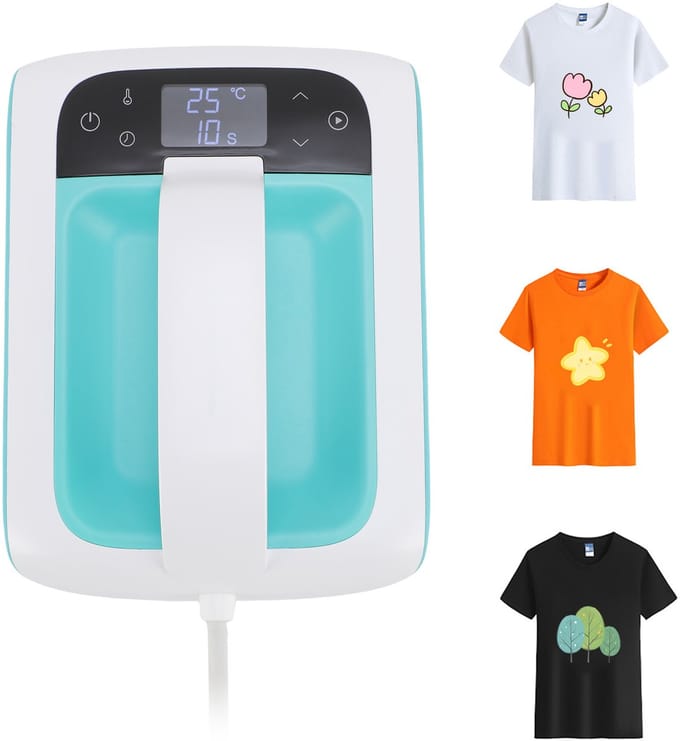 Mini Warmtepers 17,8×12,2 cm – Draagbare Sublimatie & Transfer – Snelle Opwarming 205°C – LCD Display & Timer – Voor T-shirts & Textiel