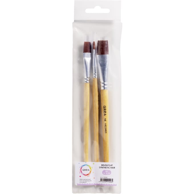 Kwast Qrea synthetisch set à 3 breedtes