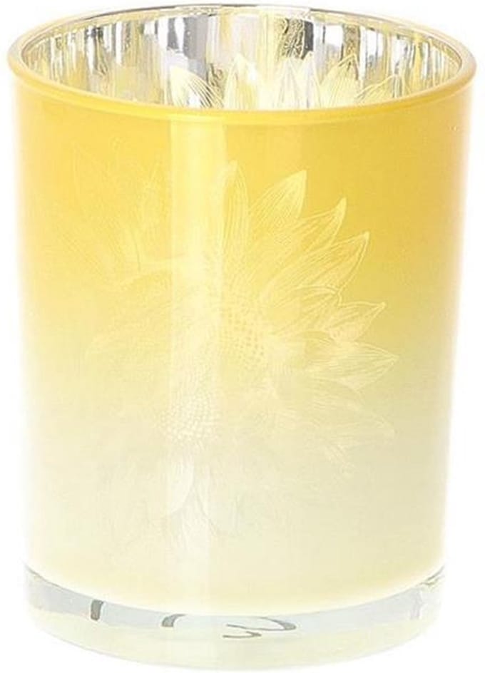 HBX natural living Theelichthouder Sunflower Ø7xh8cm geel