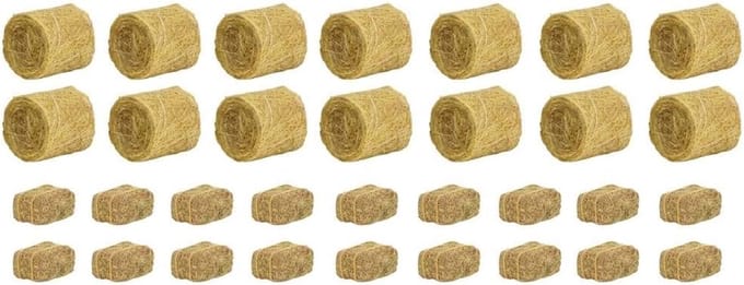 Hooibalen Set - Rond Vierkant - Modelbouw Landschap - Gedetailleerde Miniatuur - 32 Stuks - Wit