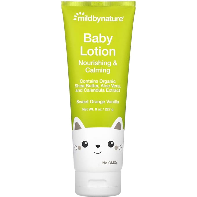 Lotion pour bébé Mild By Nature, vanille et orange, 237 ml (227g) yellow