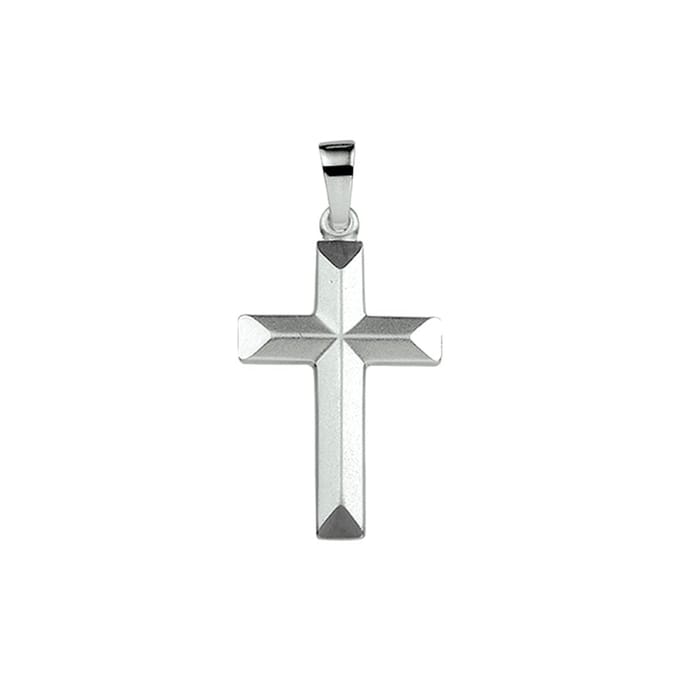Hanger Kruis Gediamanteerd Zilver Gerhodineerd