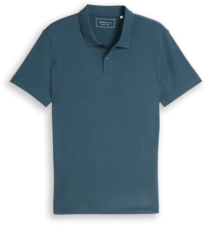 Tom Tailor Denim - Jersey poloshirt van katoen - Maat S - tide petrol