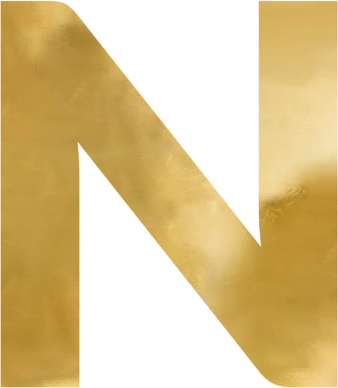 Partydeco - Spiegel Letter N Goud - 53 x 60 cm