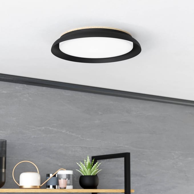 EGLO LED plafondlamp Penjamo Ø 46,5cm, zwart
