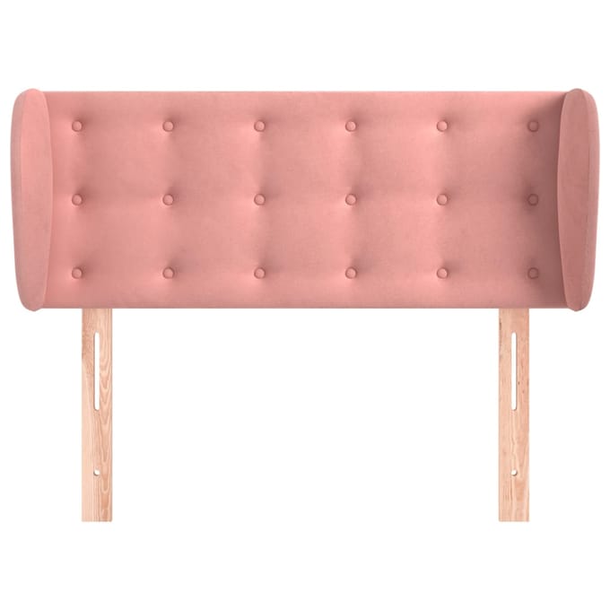 vidaXL - Hoofdbord - met - randen - 93x23x78/88 - cm - fluweel - roze