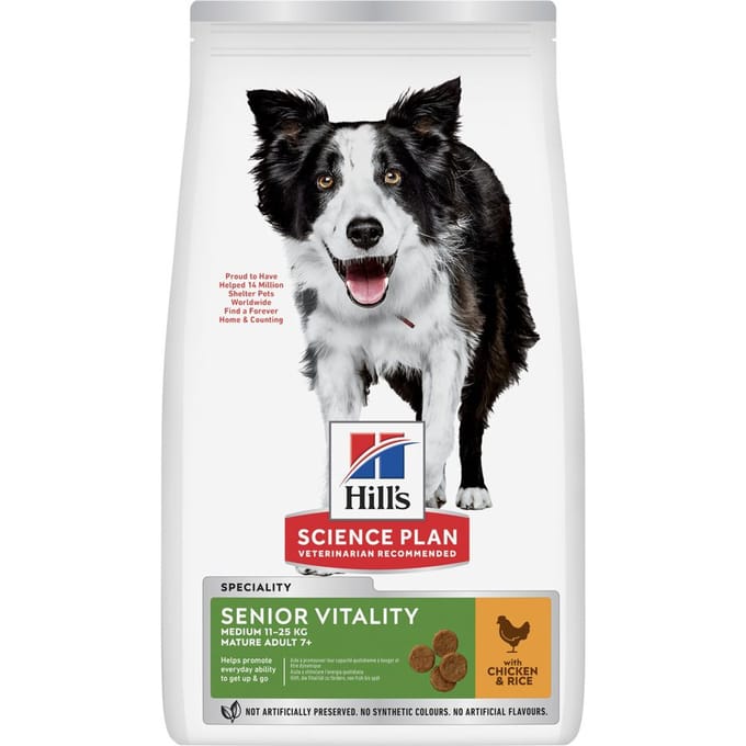 2x14kg Senior Vitality Medium Kip Hill's Science Plan Hondenvoer