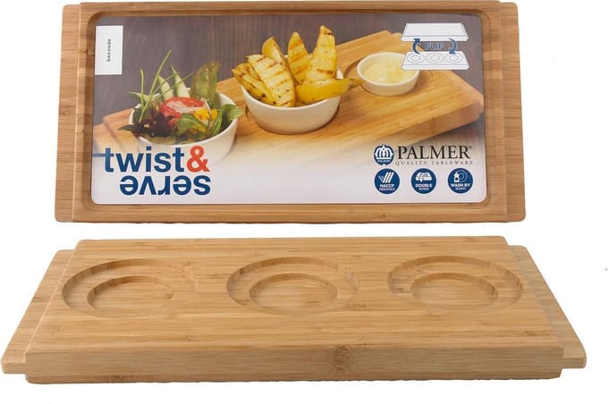 Plateau C Palmer Twist & Serve 33,5 x 16 x 2,5 cm Bamboe