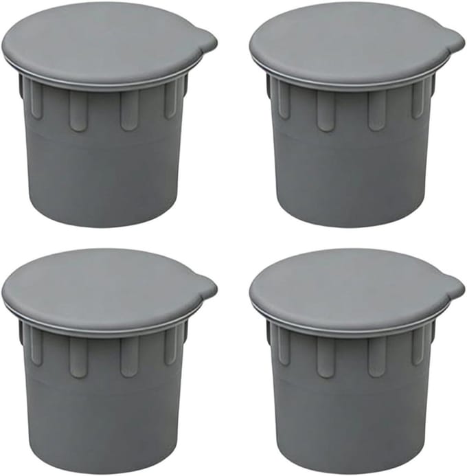 Zwembadomheining Plug - Dek Bodembedekker - Veiligheid Buiten - Naadloze Integratie - 4 Stuks - Grijs