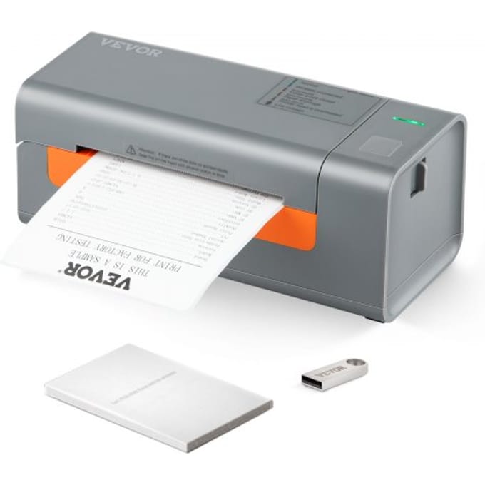 VEVOR Labelprinter 40-108mm Thermische printer 203DPI Labelprinter 150mm/s Verzendlabelprinter Directe thermische labelprinter USB Automatische labelherkenning Windows Mac OS Linux Chromebook