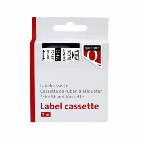 Labeltape Dymo/Quantore 40913 9mmx7m Zwart Op Wit