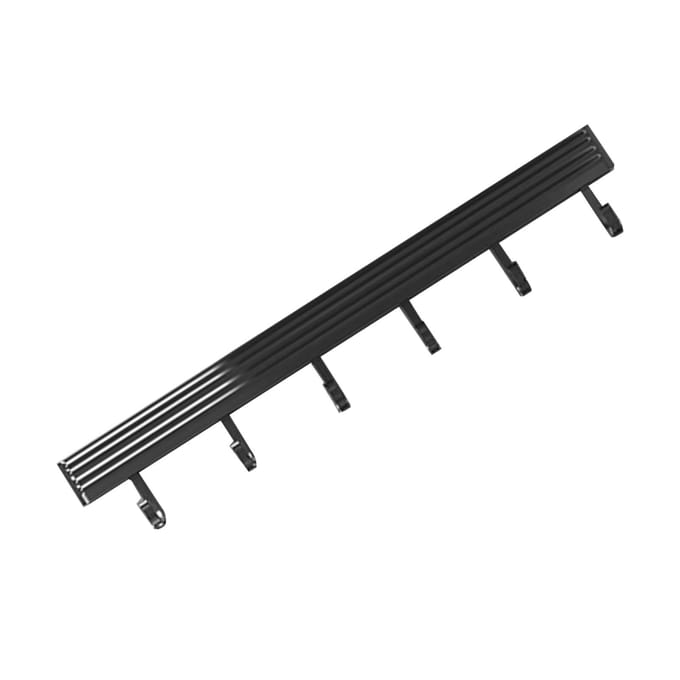 Keuken Wandhaakrek Aluminium Sterk Draagvermogen Ponsvrij Multifunctioneel Keukengerei Rek 30cm 6 Haken black