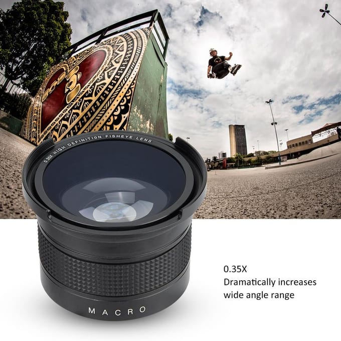 52mm 0.35X Universele Groothoek Fisheye Lens met Lensdoppen Opbergtas voor SLR DSLR gray