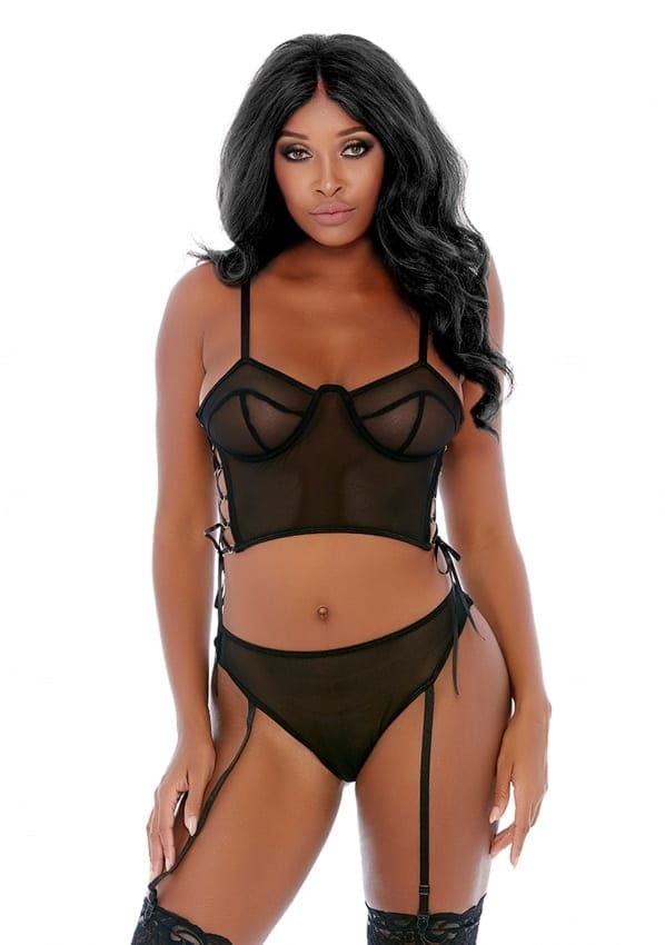 Forplay - Ring Me Up Bustier Set - Zwart