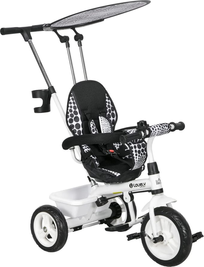Driewieler met duwstang - Kinderfiets - Loopfiets - Loopauto - Speelgoed - Buitenspeelgoed