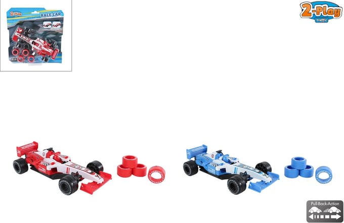 2-Play Formule Raceauto met Extra Banden Pull Back