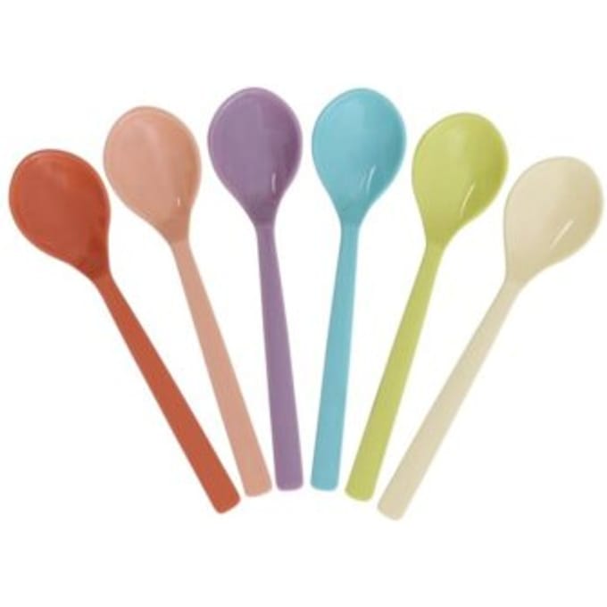 Rice melamine theelepel set glory days colors, set van 6