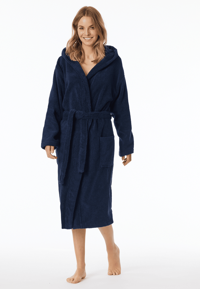 Badjas met capuchon, 120 cm navy - Essentials S