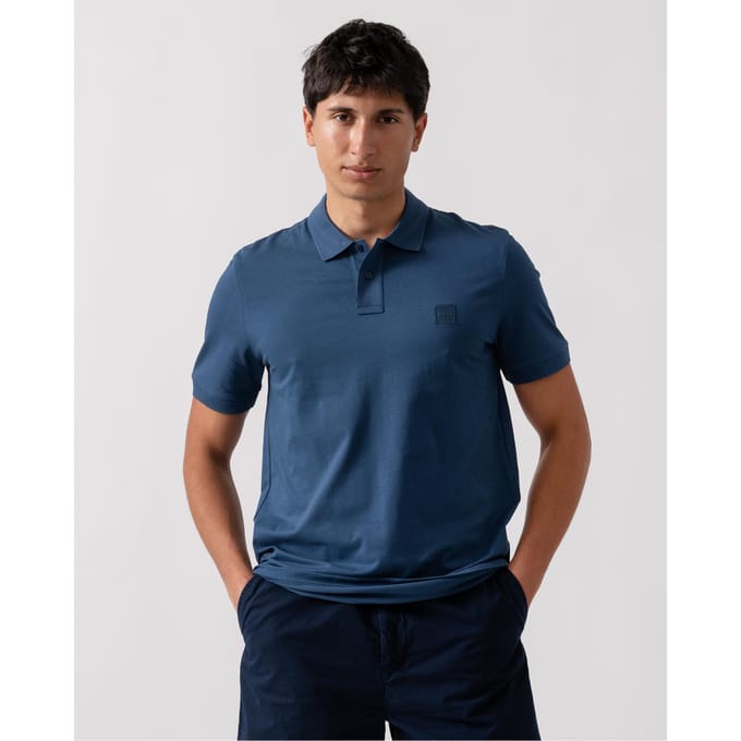 BOSS Orange Passenger Heren Stretchkatoenen Slim-Fit Polo Shirt met Logo Patch