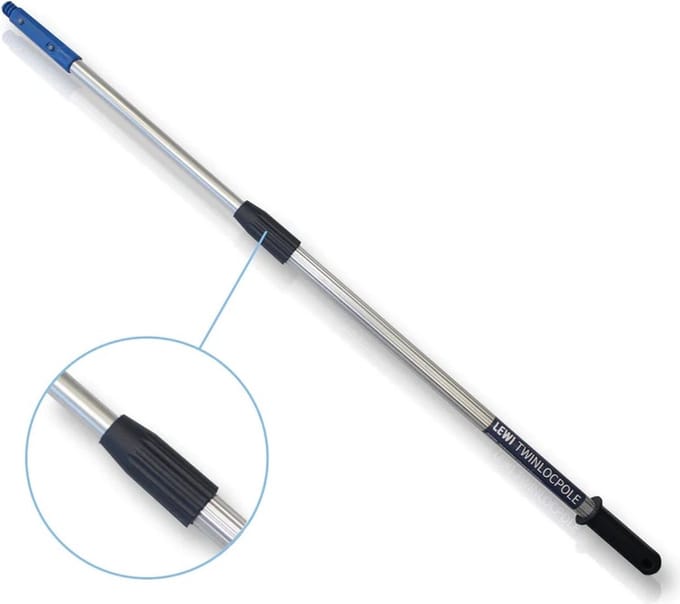 Lewi professionele Telescoopsteel 3 meter (2x150 cm) 2 segmenten Aluminium met Conische adapter