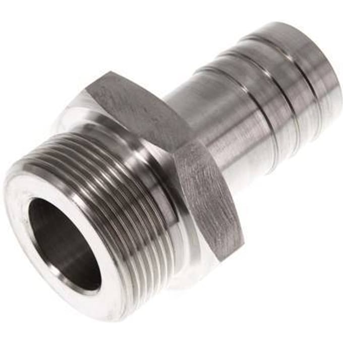 G 1 1/2'' Buitendraad x 32mm RVS Slangpilaar 40 Bar
