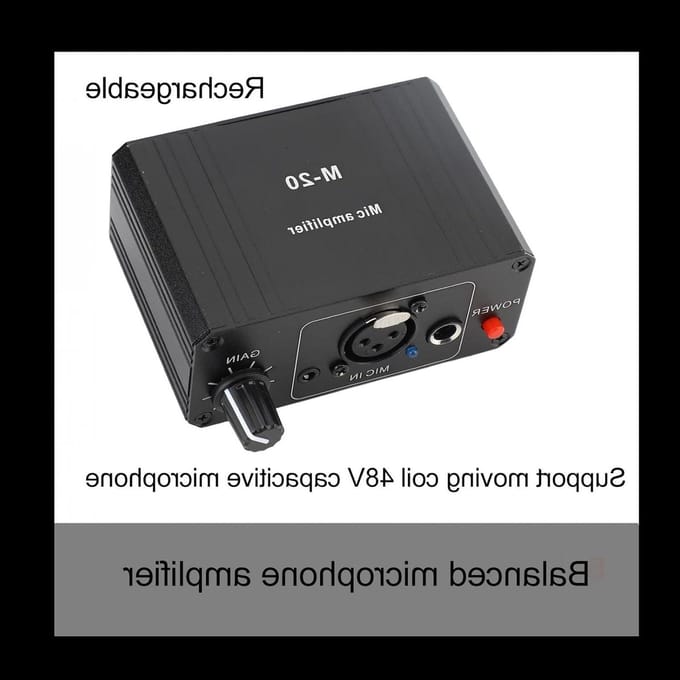 Microfoon Voorversterker - Audio Interface Booster - Opnames Verbeteren - Geruisloos Circuitontwerp - Compact en Lichtgewicht - Zwart