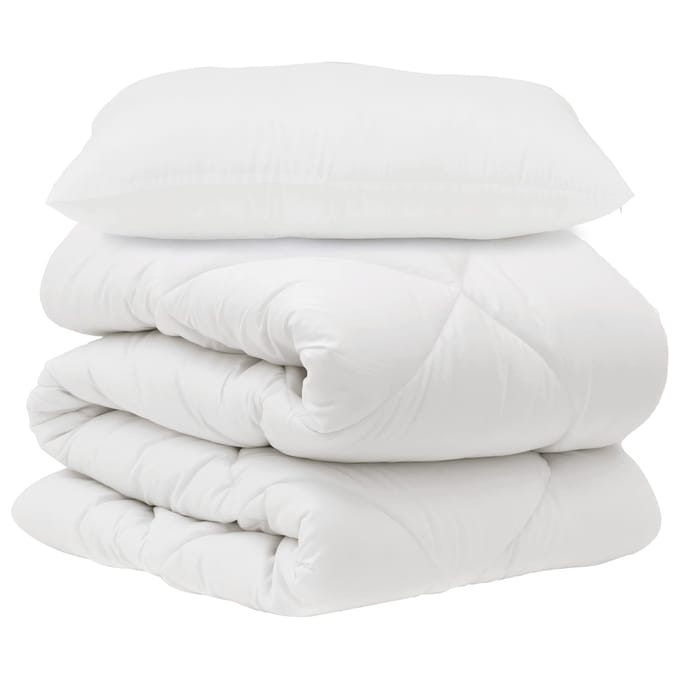 vidaXL - Deken - Set - met - kussen - 2 - st - Wit - Microvezel