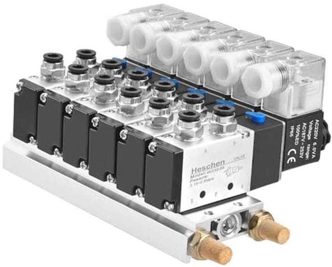 6 Magneetventiel Elektrisch Pneumatisch 5-weg 2 posities, AC220V, PT1/4