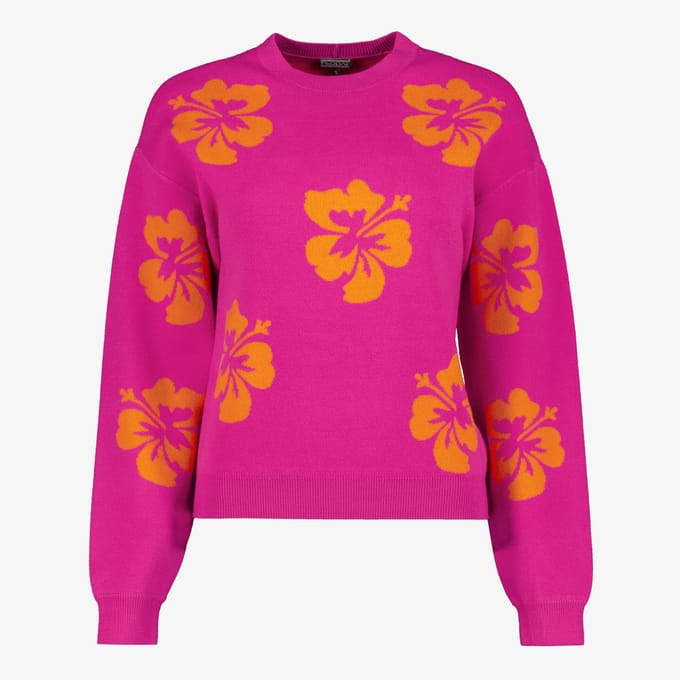 TwoDay dames trui met bloemen roze - Maat S